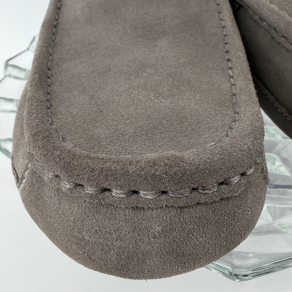 UGG Australia Men's Slippers Dark Gray Suede Shearling Lined Moc Toe Size 9 - Picture 8 of 10